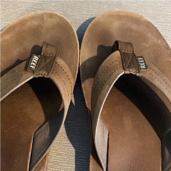 Reefs Tan All Leather Broken-in Relaxed Coastal Sandals Size 7 Mens - Picture 5 of 5
